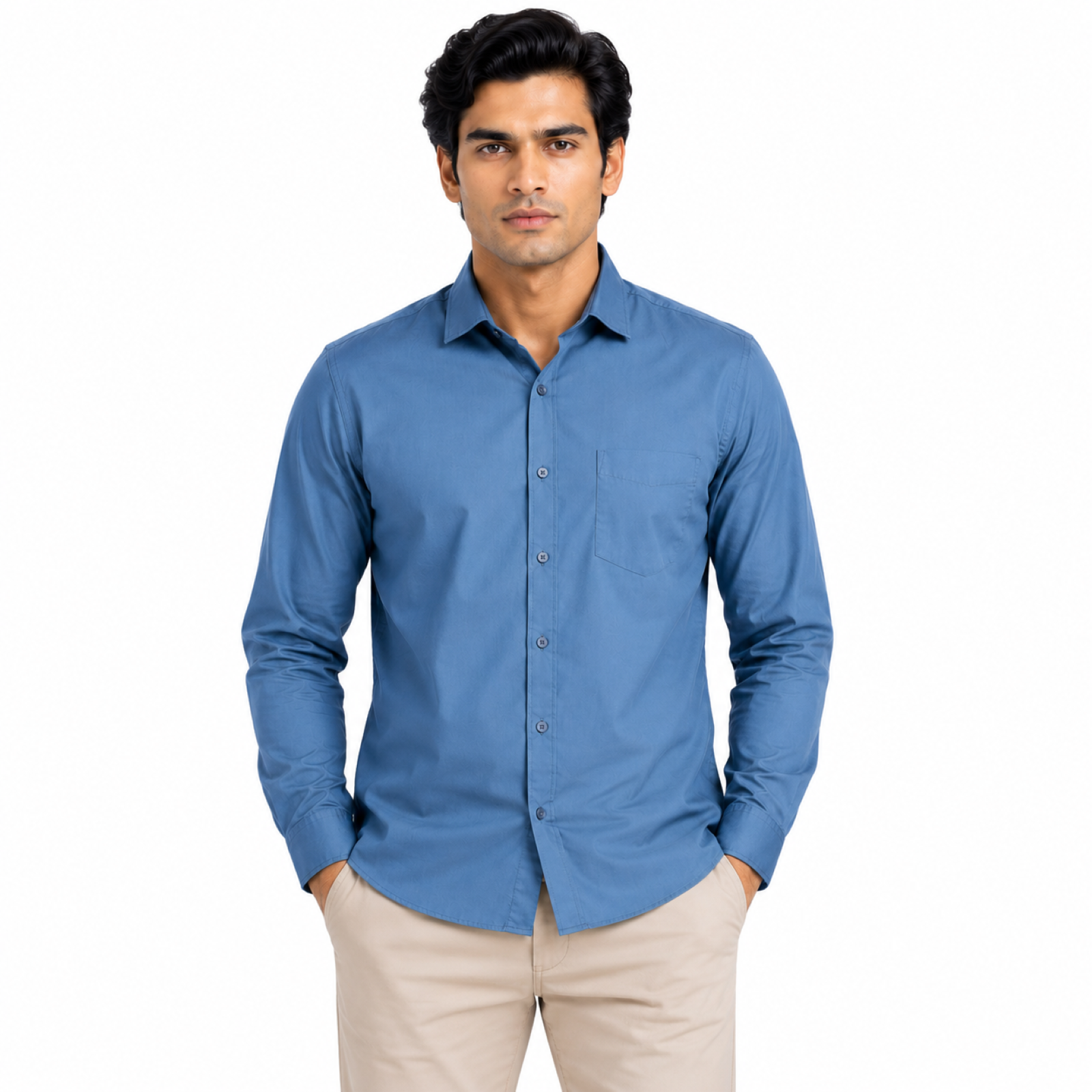 Men's Ocean Teal Classic Formal Cotton Shirt