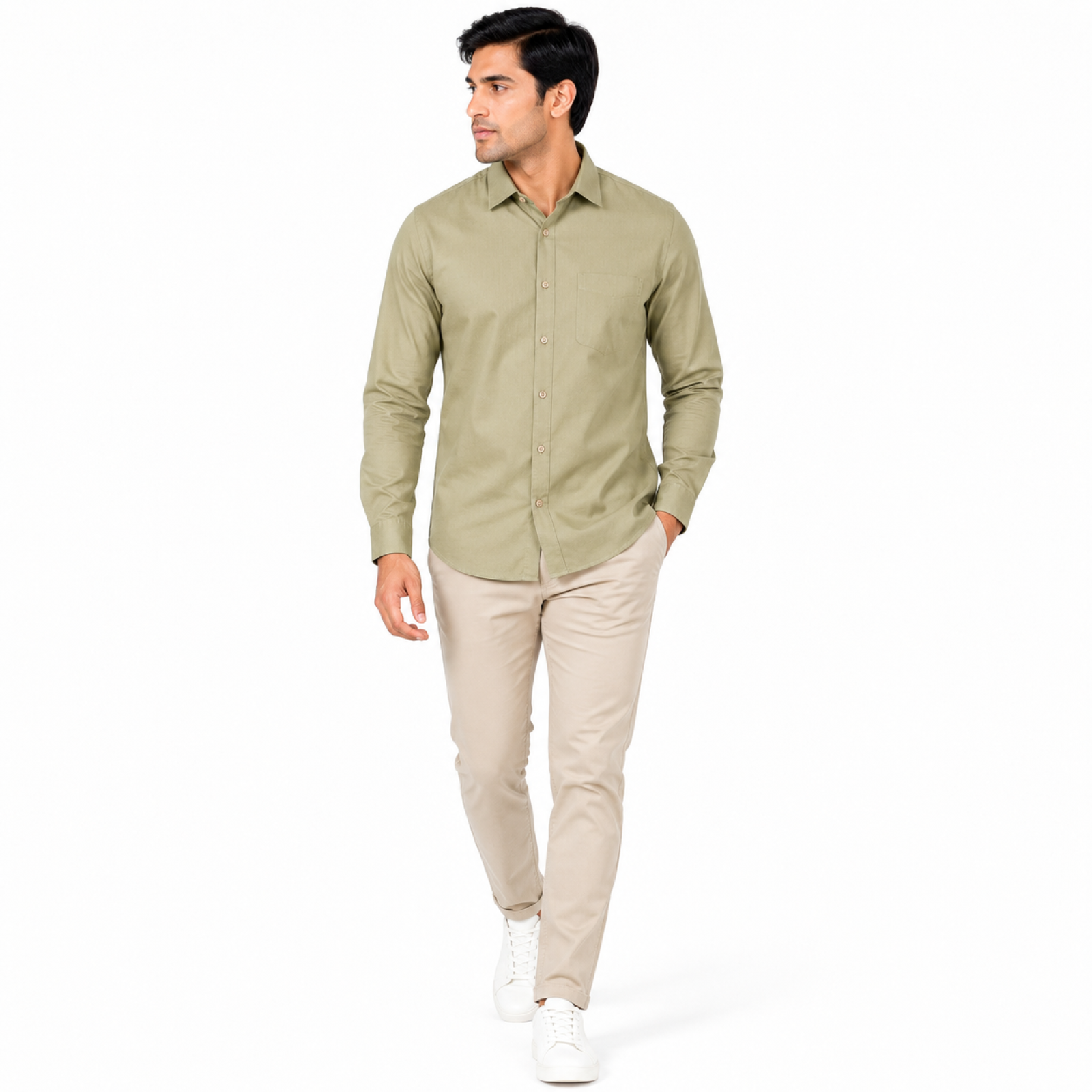 Men's Sage Parrot Green Premium Formal Shirt