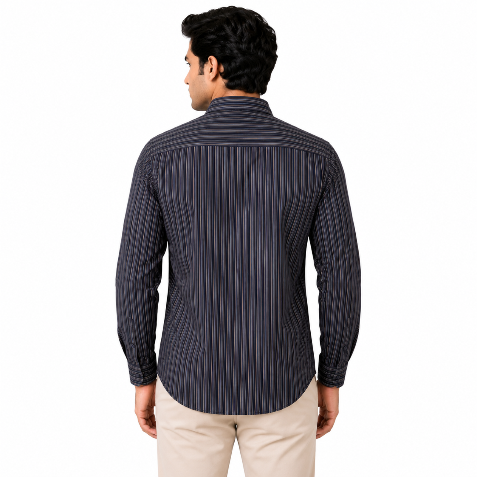 Men's Midnight Navy Vertical Stripe Premium Shirt
