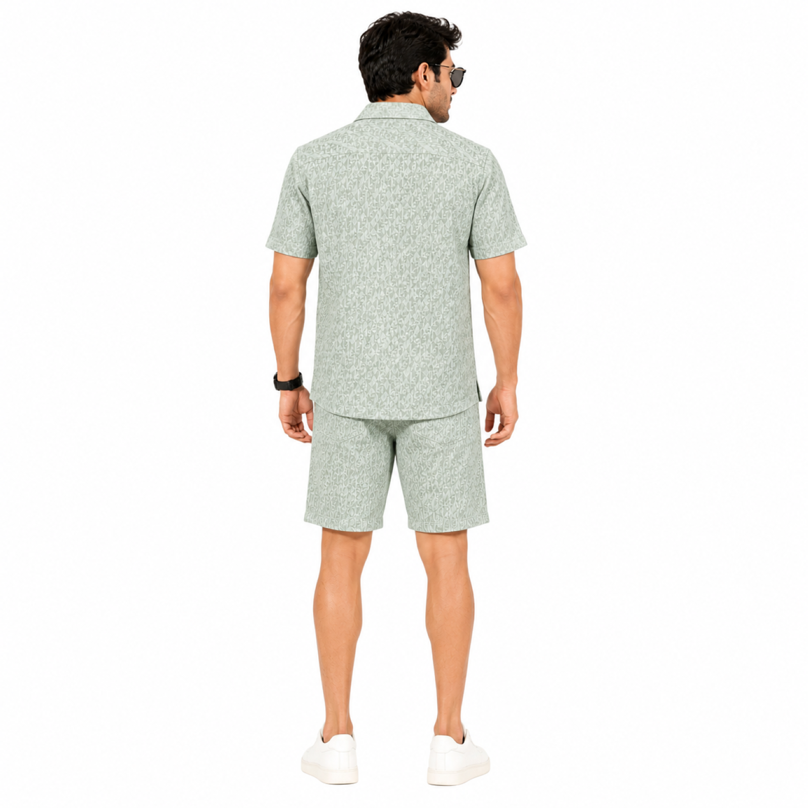 Men's Pista Green Textured Co-ord Set