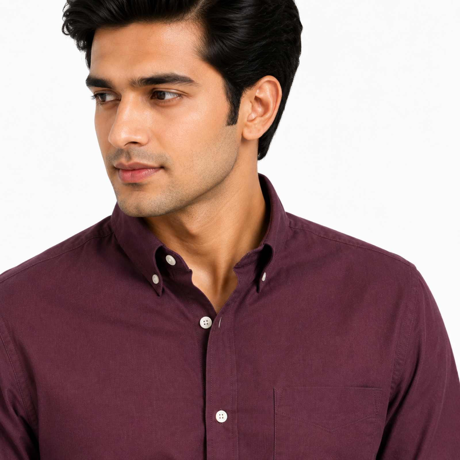 Men's Violet Solid Casual Full Sleeve Shirt