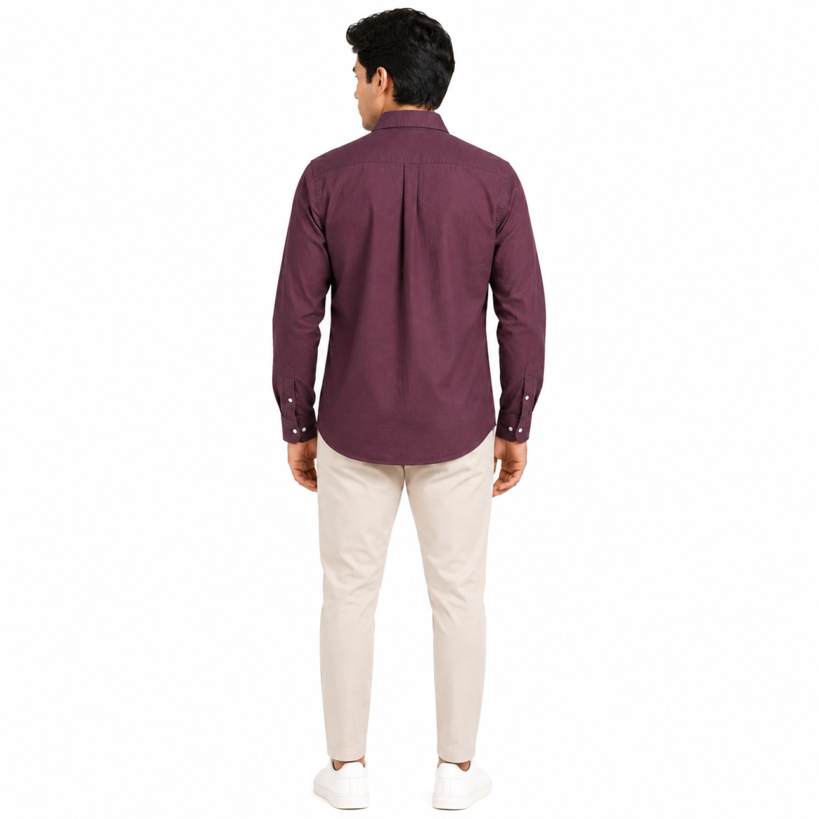 Men's Violet Solid Casual Full Sleeve Shirt