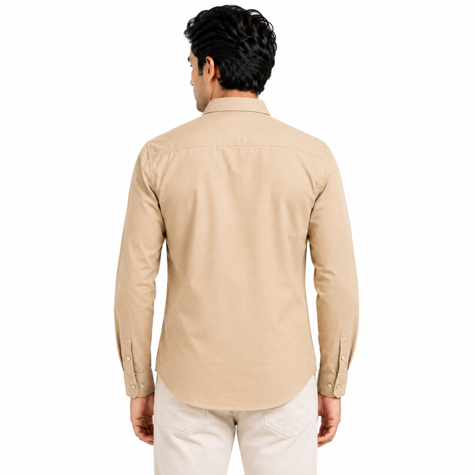 Men's Desert Beige Classic Smart Casual Shirt