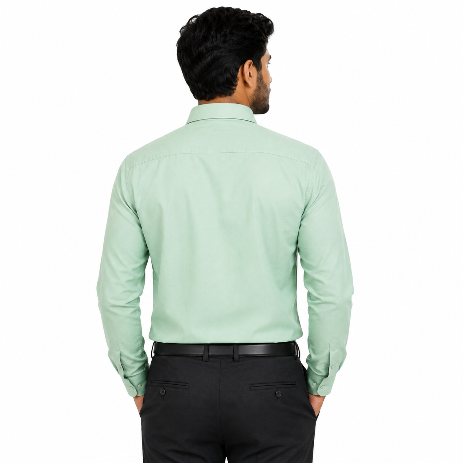 Men's Pista Green Solid Formal Shirt