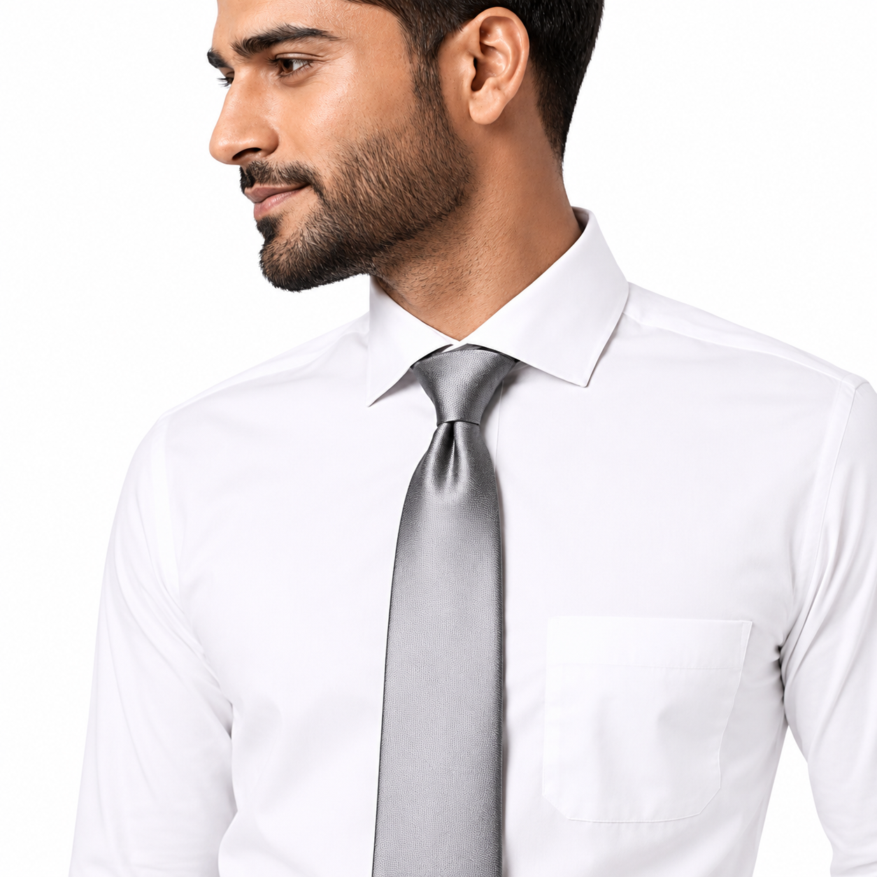 Modern Silver Tie