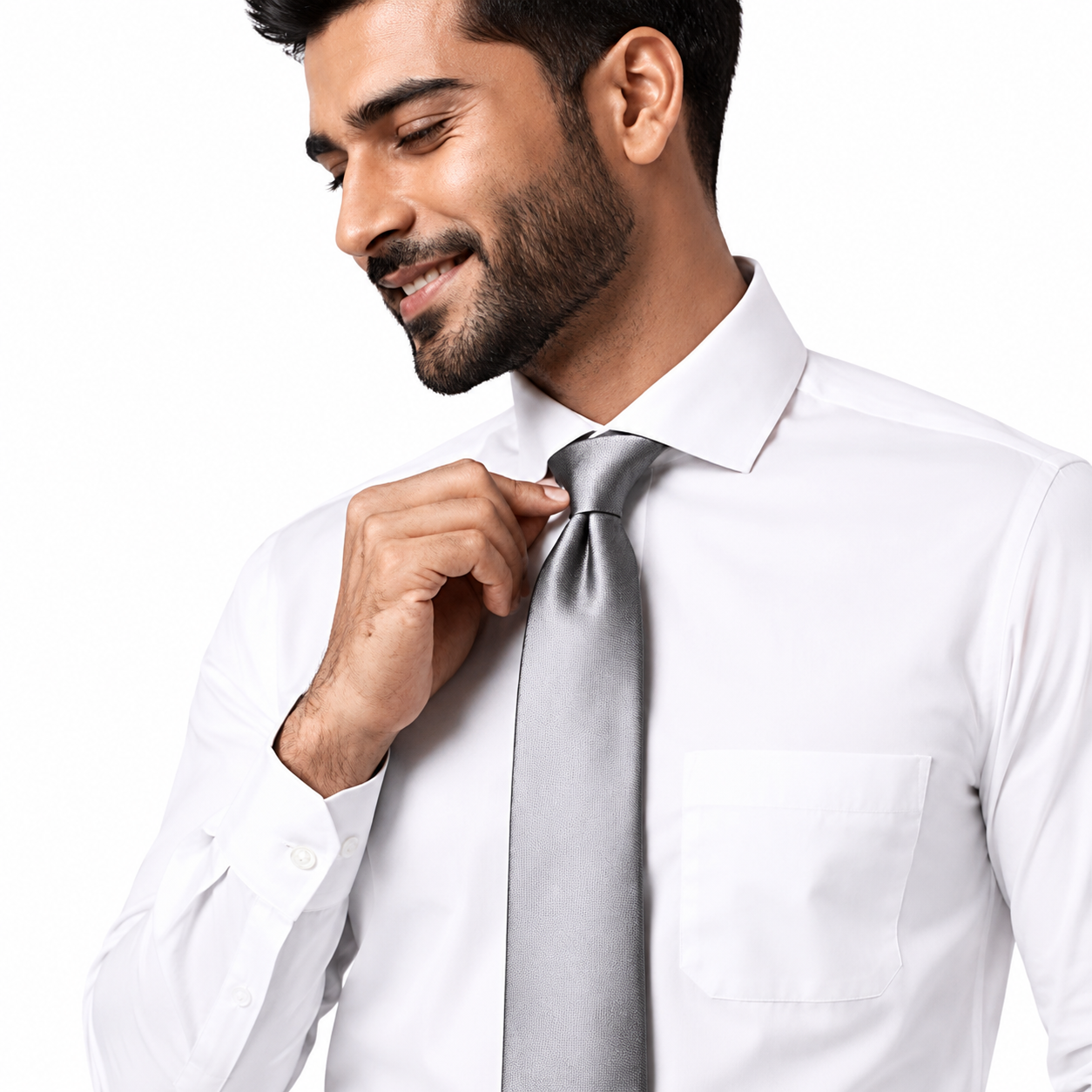 Modern Silver Tie