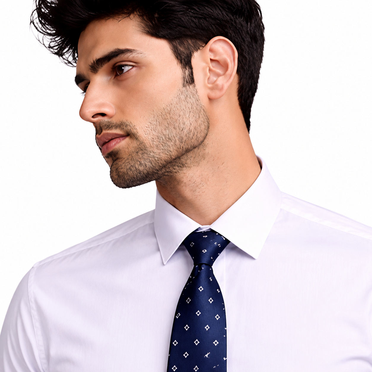 Navy Blue Grid Tie