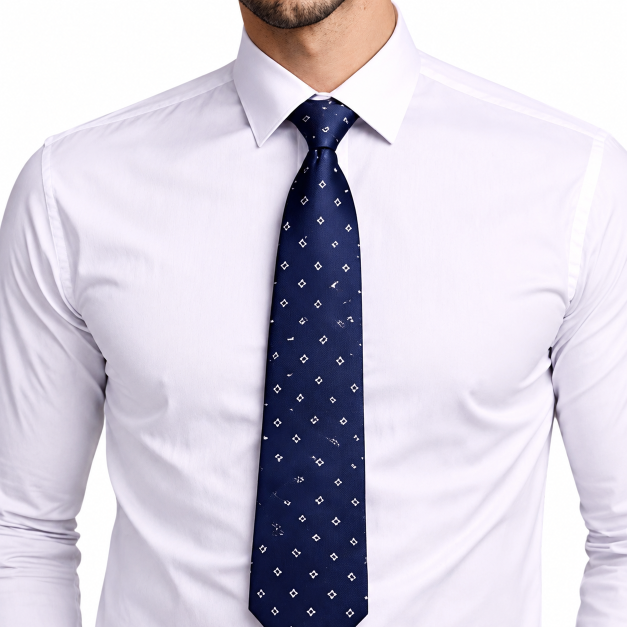 Navy Blue Grid Tie