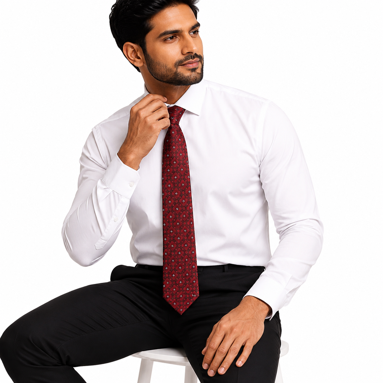 Maroon Floral Tie