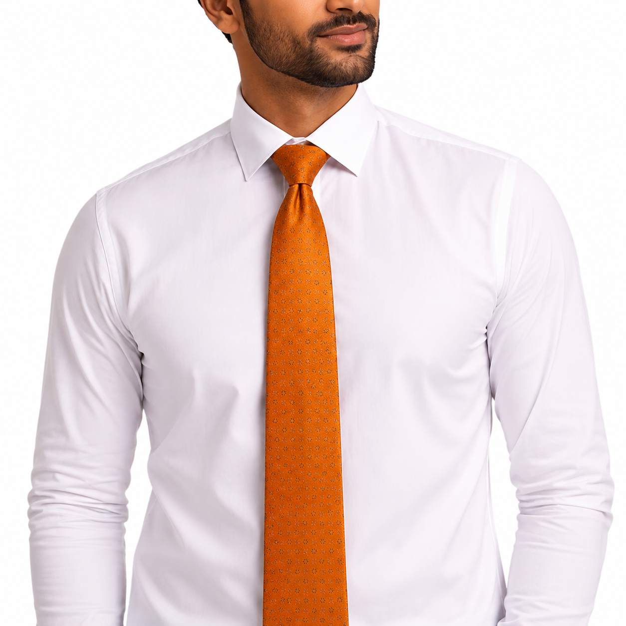 Orange Micro - Dot Tie