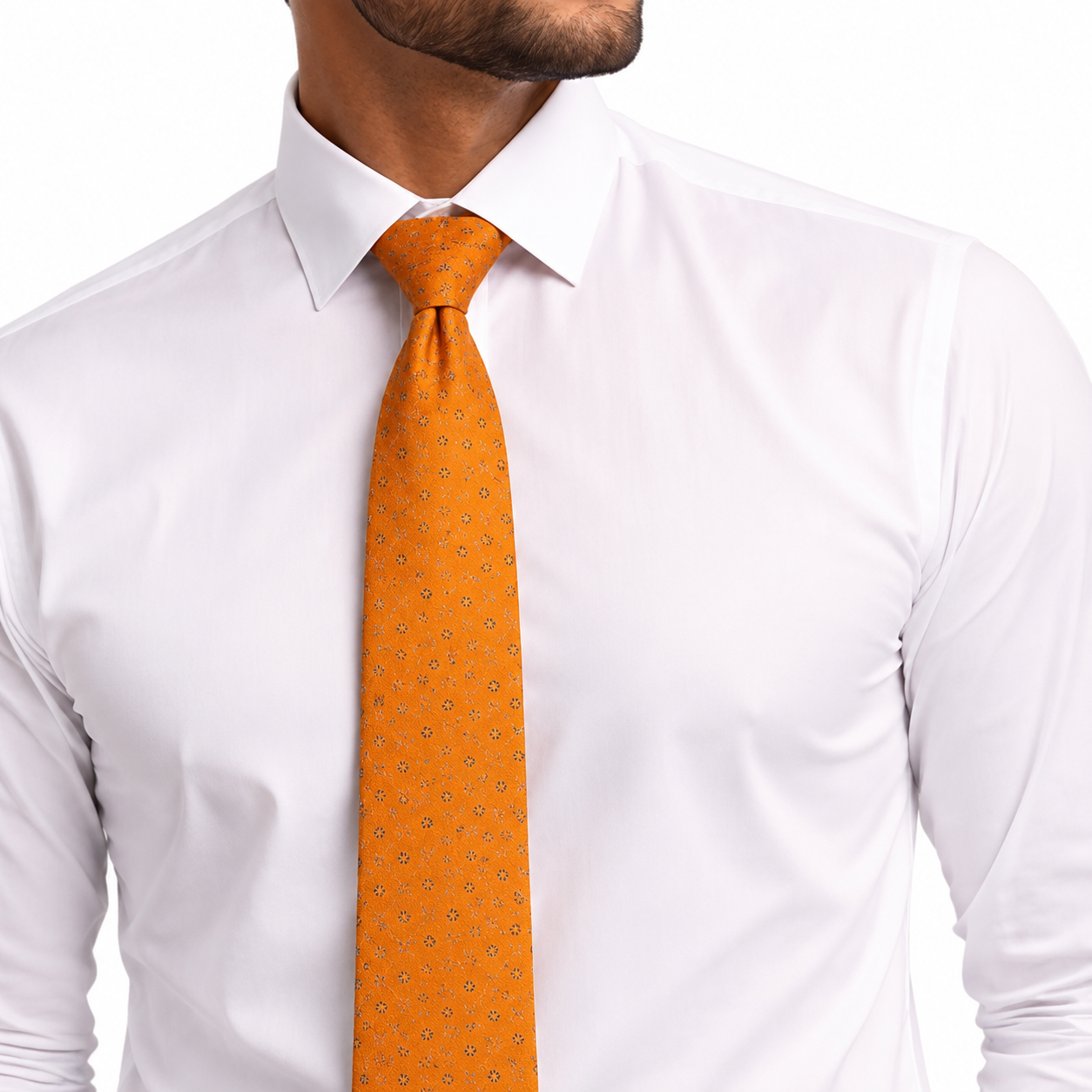 Orange Micro - Dot Tie
