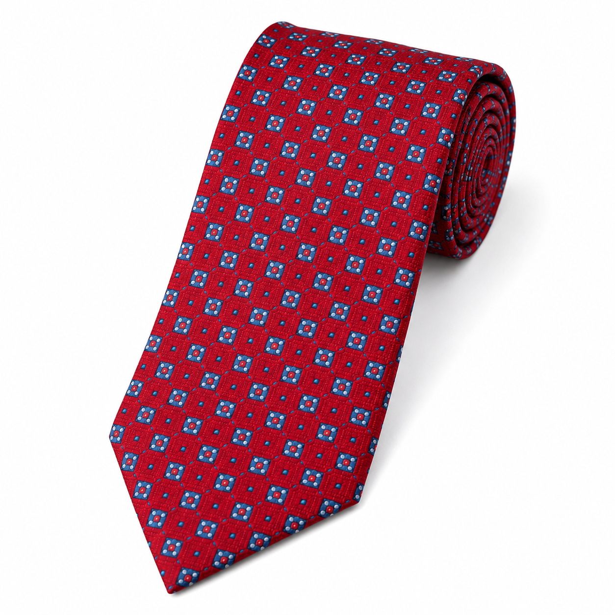 Red Fine Dot Tie