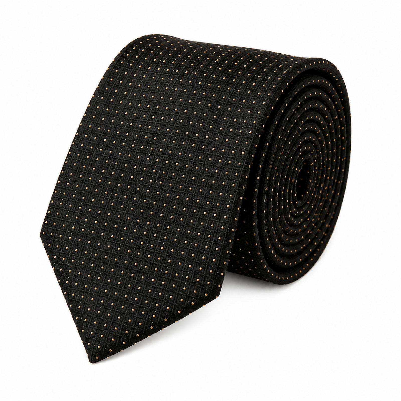 Men's Luxury Micro-Patterned Dark Brown Silk Formal Necktie