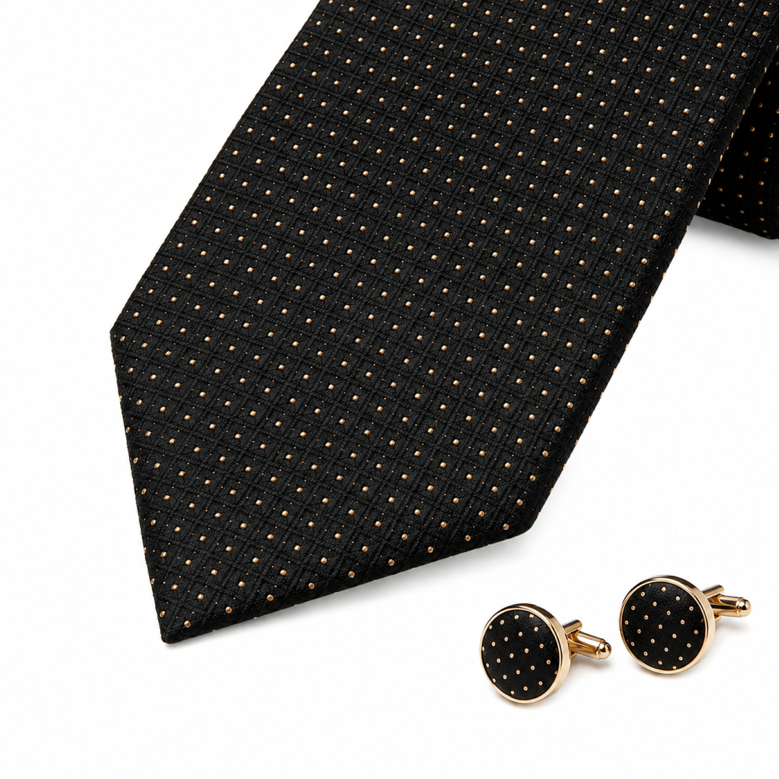 Men's Luxury Micro-Patterned Dark Brown Silk Formal Necktie