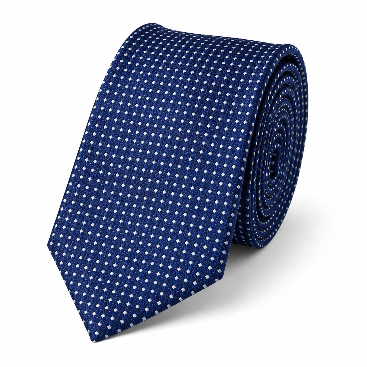 Men's Luxury Micro-Patterned Royal Blue Silk Formal Necktie