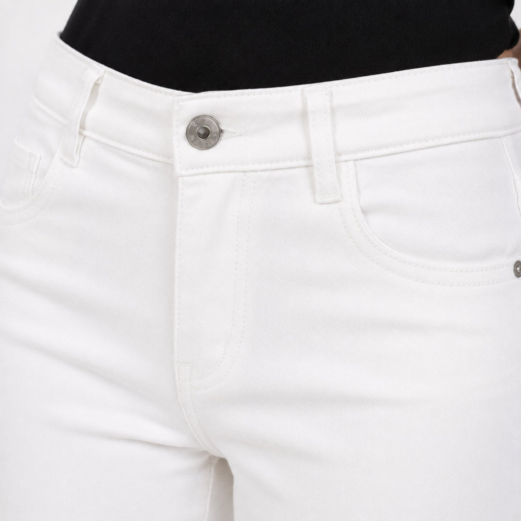 Women's Arctic Edge Slim Fit White Trousers