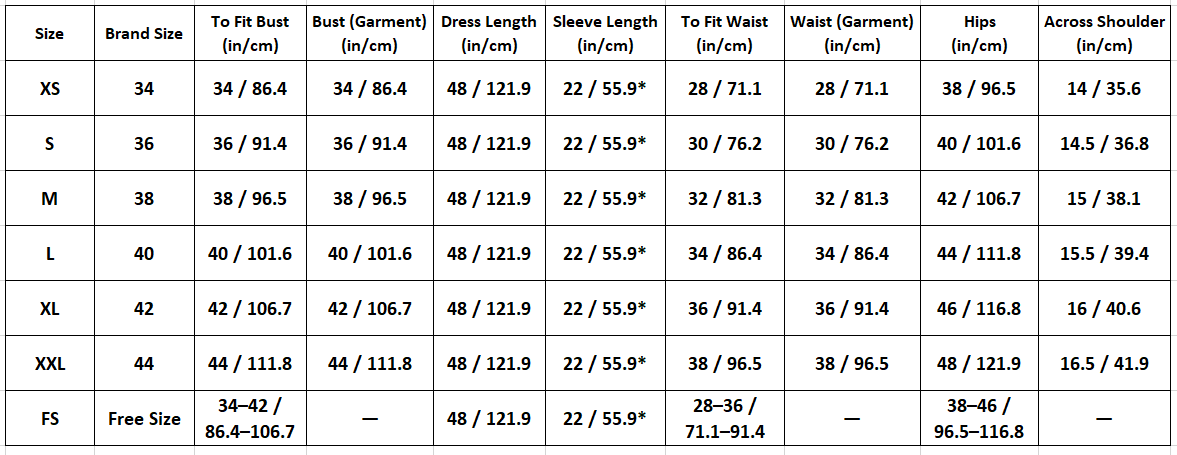 Size chart