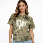 Tie-Dye “ICON’S” Cropped T-Shirt