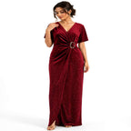 Elegant red shimmer evening gown