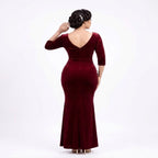 Velvet Noir Shimmer Bodycon Evening Gown