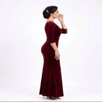 Velvet Noir Shimmer Bodycon Evening Gown