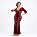 Velvet Noir Shimmer Bodycon Evening Gown