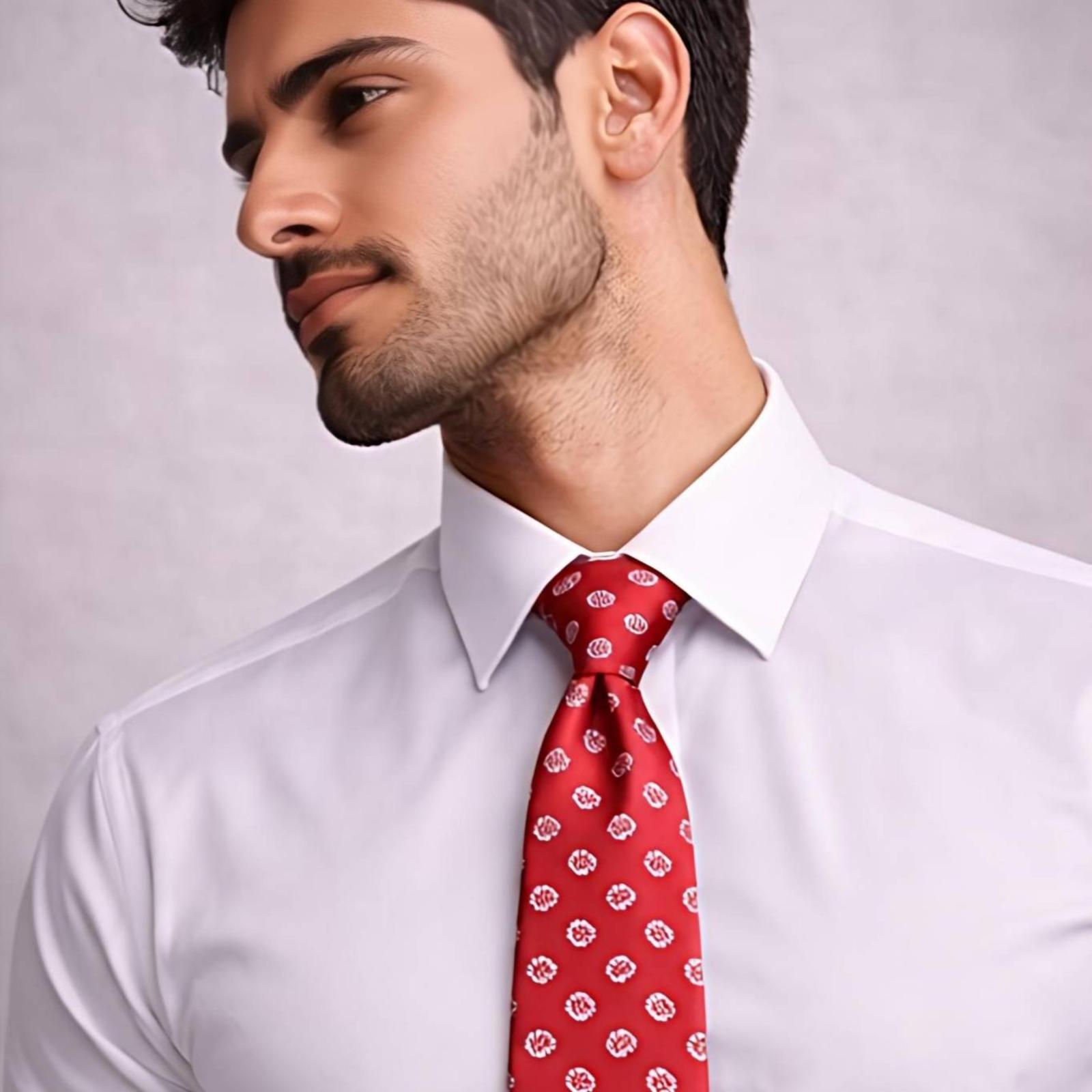 Delicate Red Paisley Tie