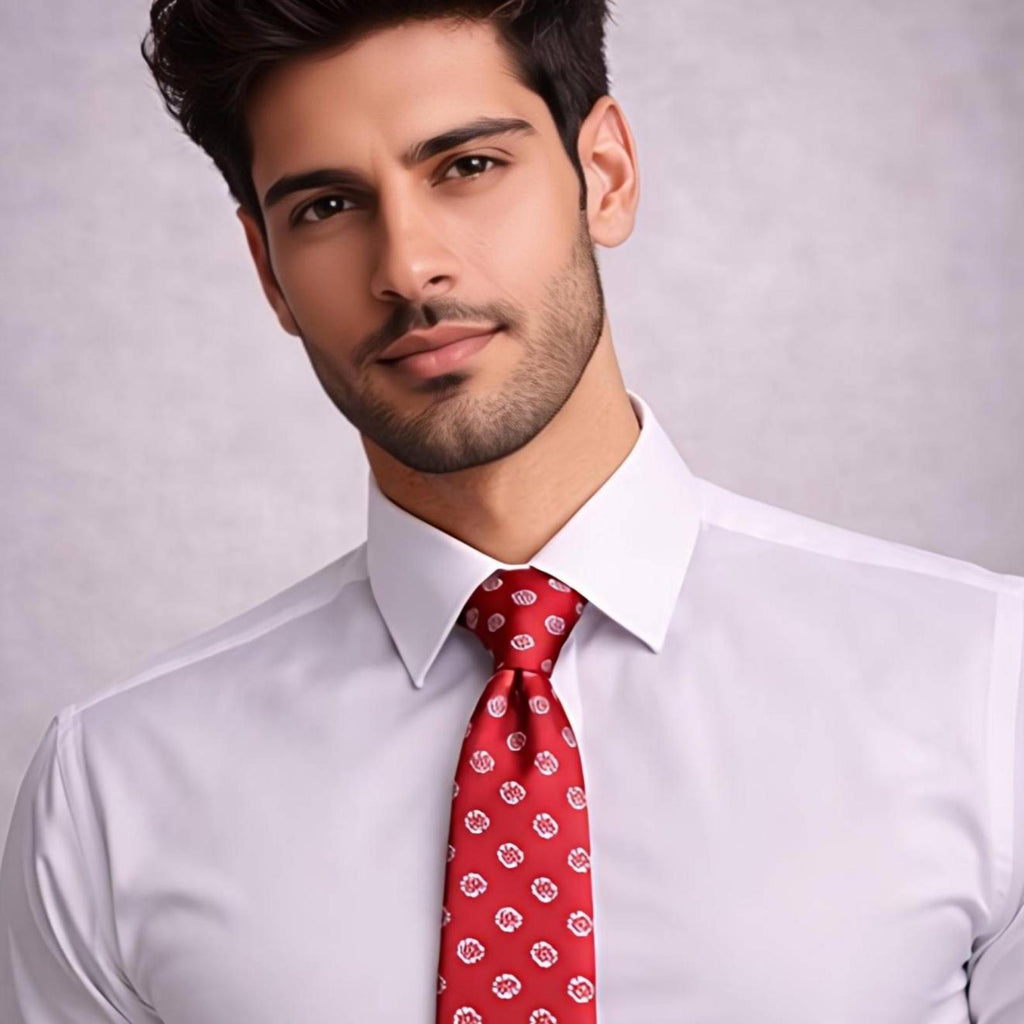 Delicate Red Paisley Tie