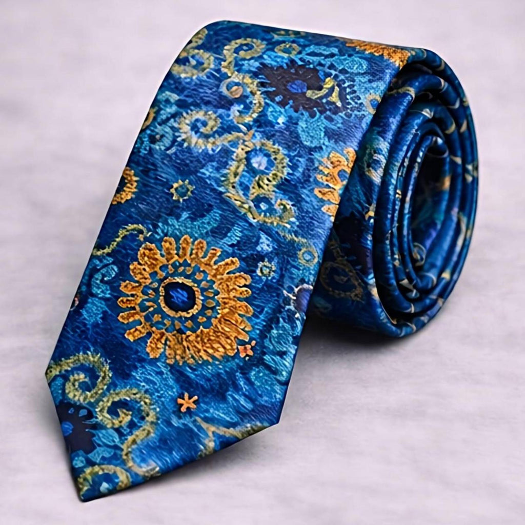 Vibrant Blue Paisley Tie