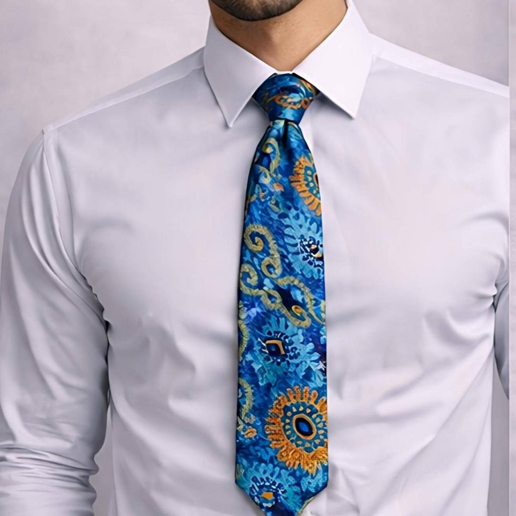 Vibrant Blue Paisley Tie