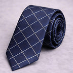 Navy Blue Diamond Grid Tie