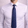 Navy Blue Grid Tie