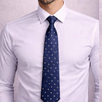 Navy Blue Grid Tie