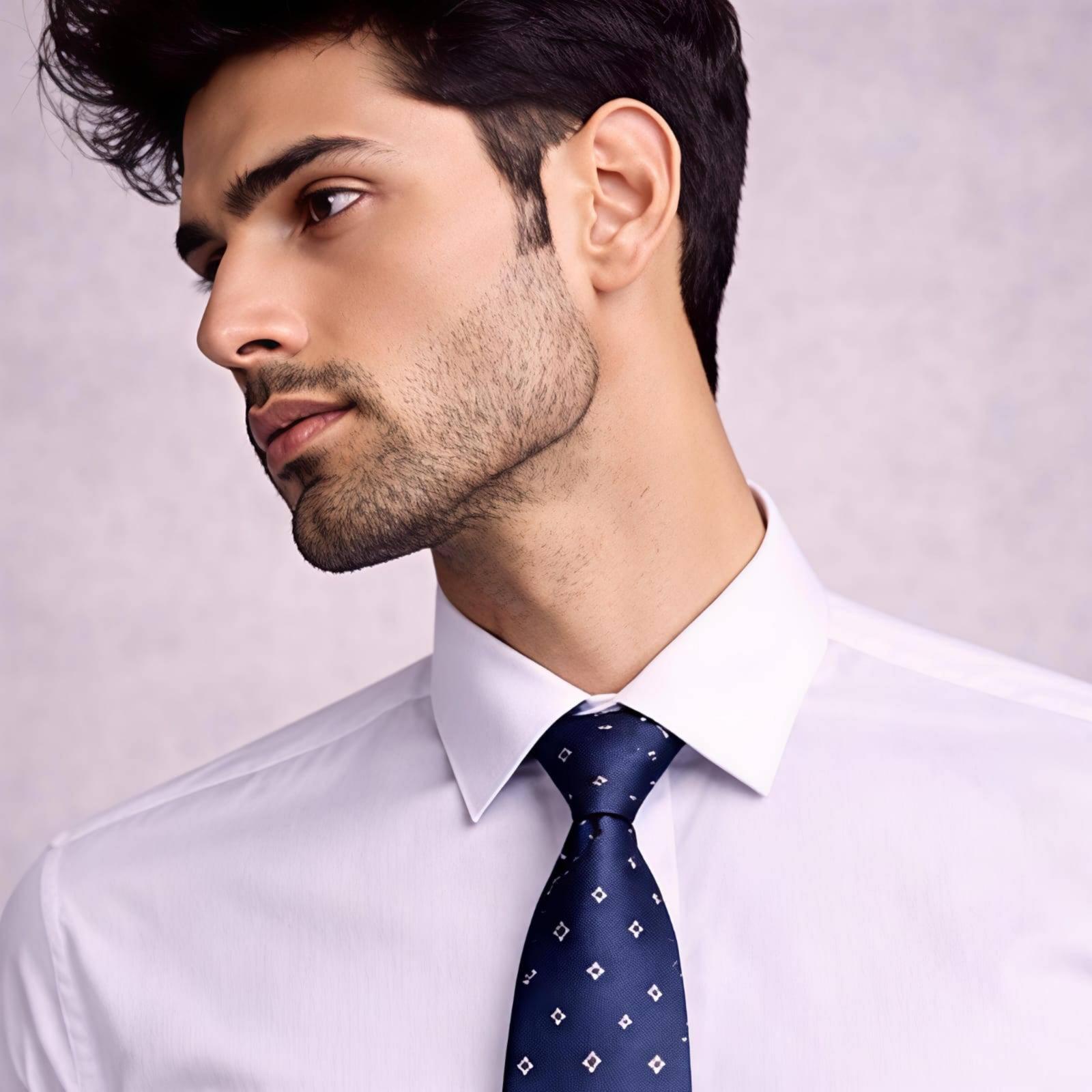 Navy Blue Grid Tie