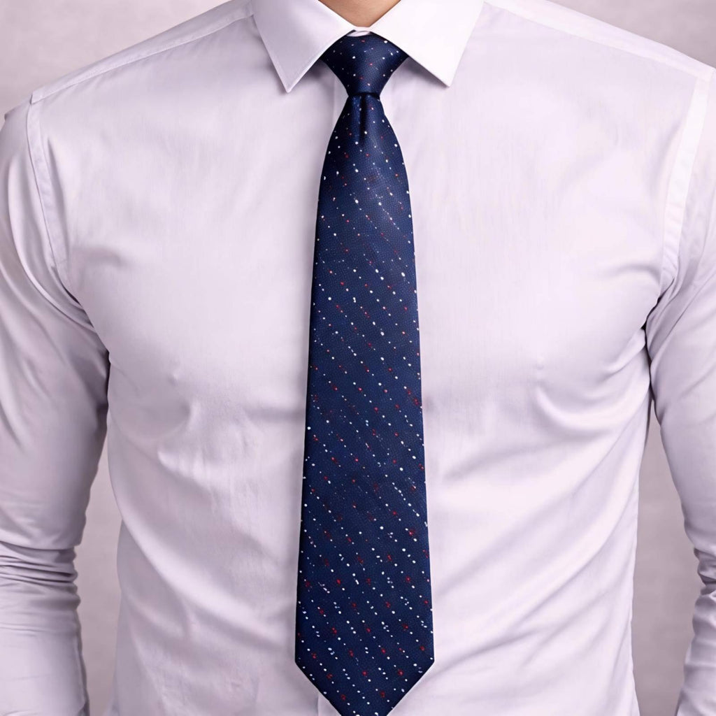Navy Blue Fine Dot Tie