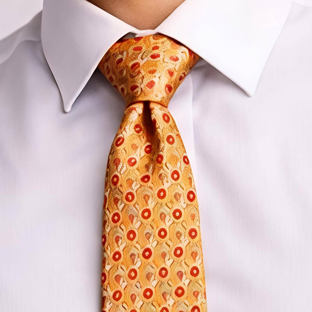 Orange Geometrics Tie