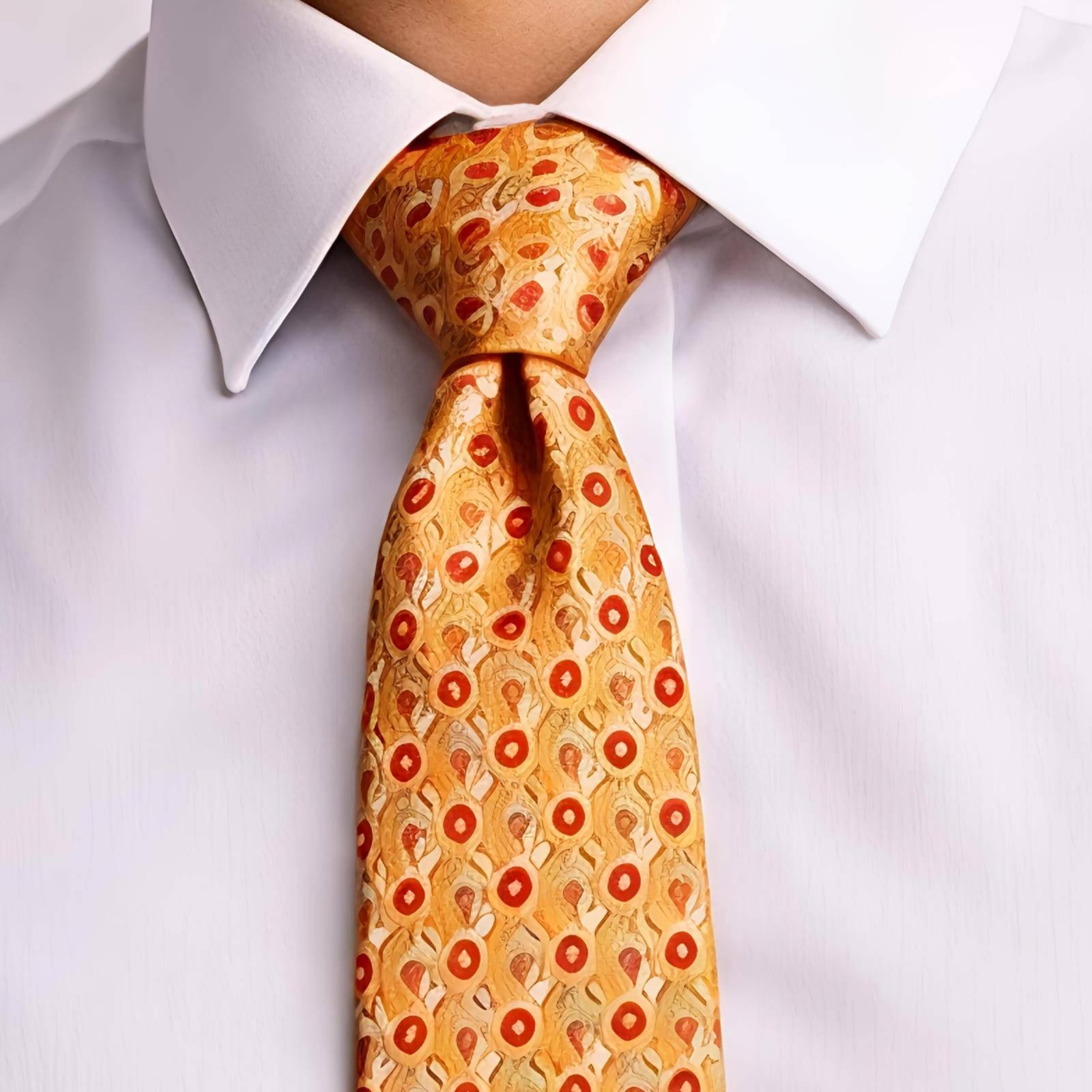 Orange Geometrics Tie