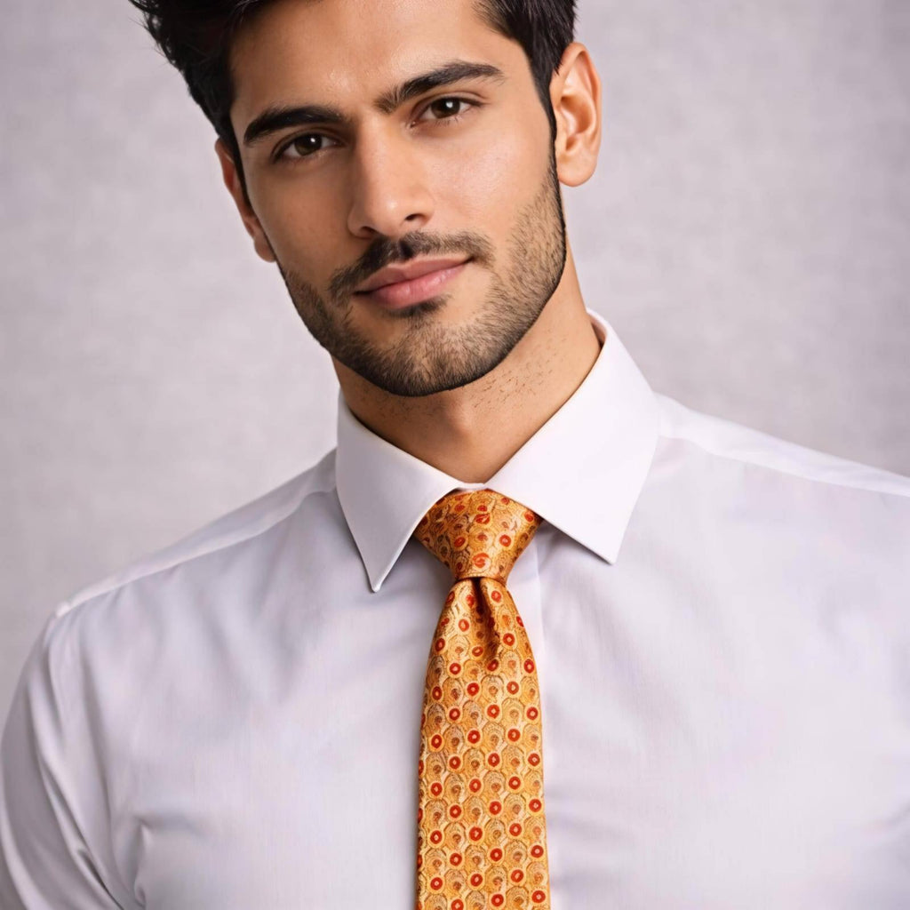 Orange Geometrics Tie