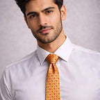 Orange Geometrics Tie