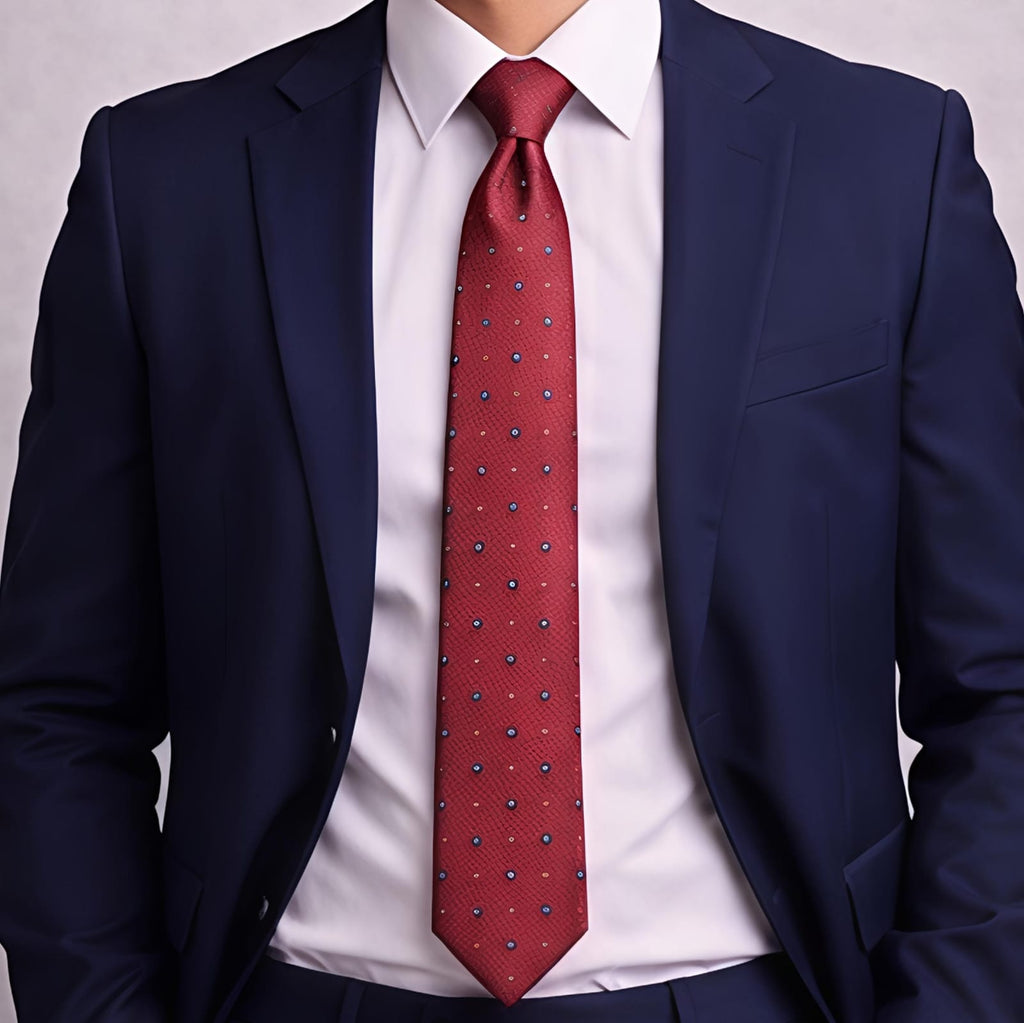 Red Fine Dot Tie