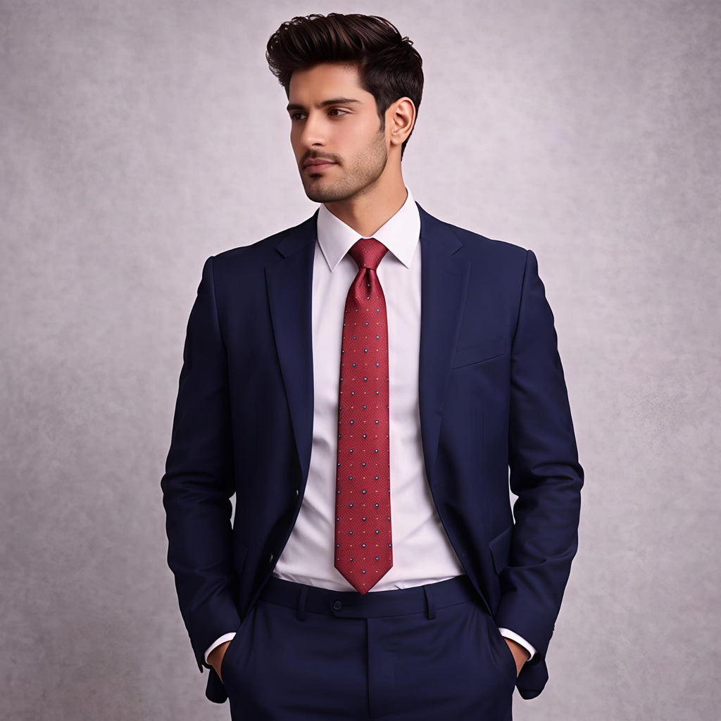 Red Fine Dot Tie