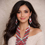 Ruby Heritage Handcrafted Beaded Necklace Set