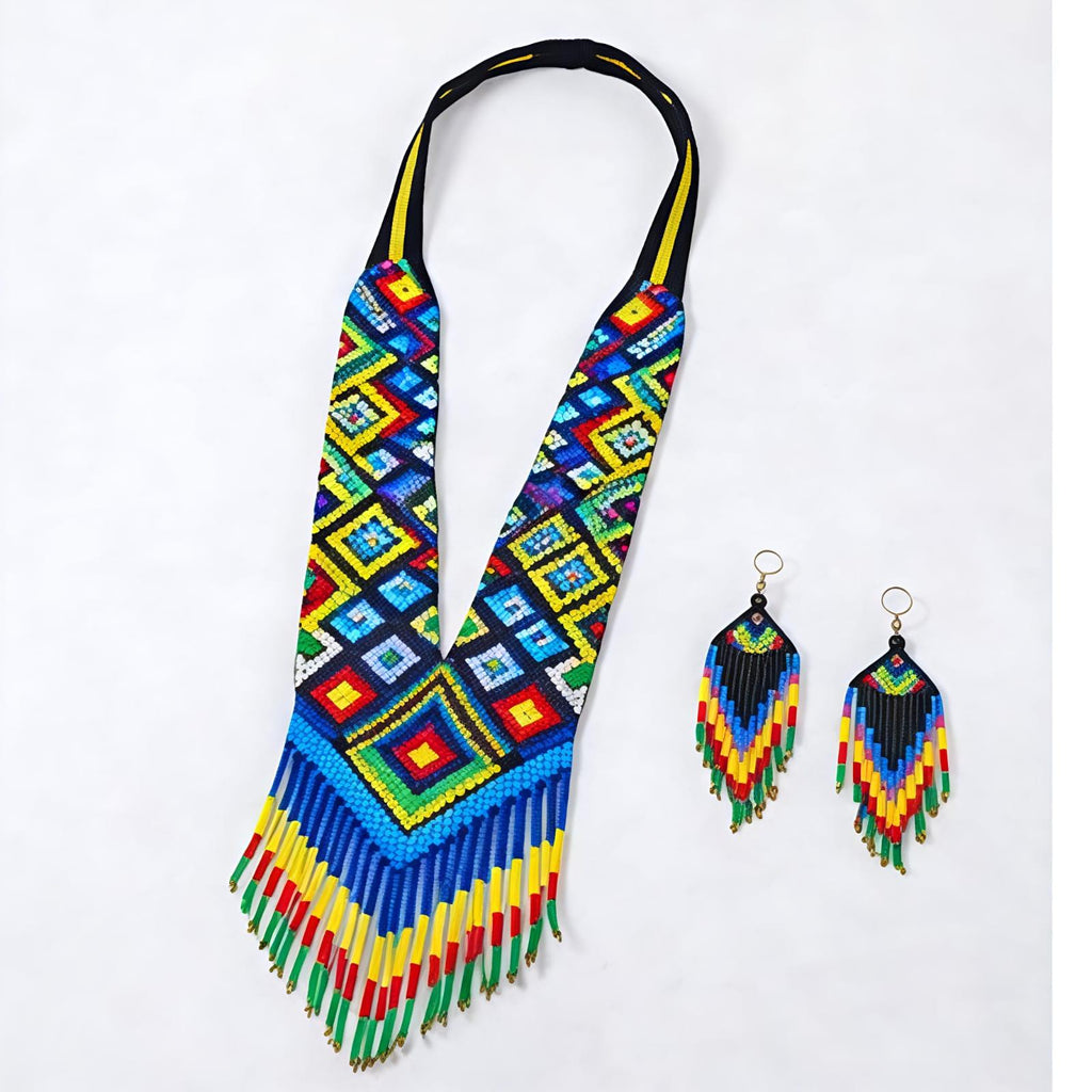 Royal Mosaic Handcrafted Beaded Necklace Set