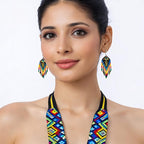 Rainbow Bloom Handcrafted Beaded Necklace Set