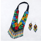 Rainbow Bloom Handcrafted Beaded Necklace Set
