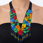 Rainbow Bloom Handcrafted Beaded Necklace Set