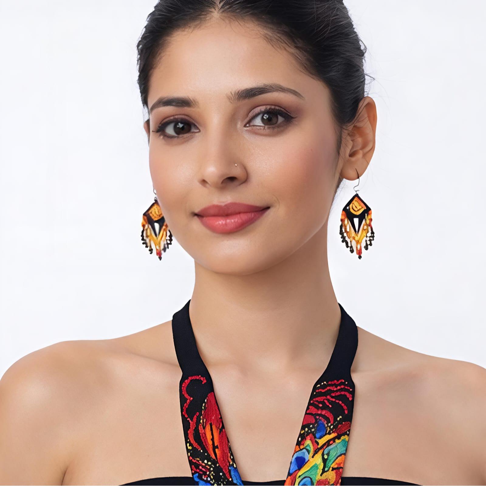 Peacock Handcrafted Beaded Necklace Set