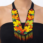 Autumn Bloom Handcrafted Floral Beaded Necklace Set