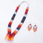 Rainbow Weave Handcrafted Beaded Necklace Set
