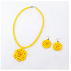 Sunshine Bloom Floral Beaded Necklace Set